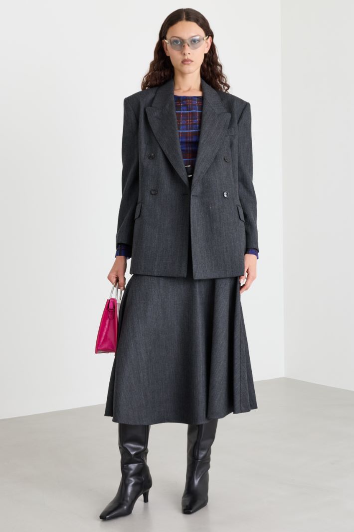Double-breasted blazer - GREY - Intrend