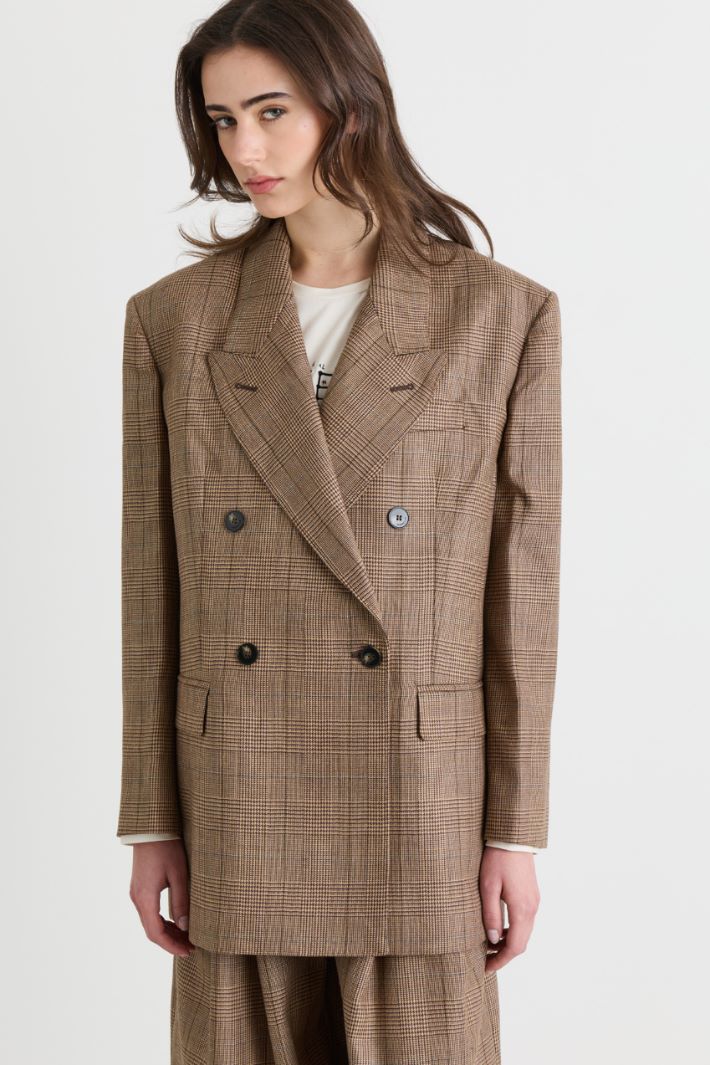 Double-breasted blazer - BROWN - Intrend - 3