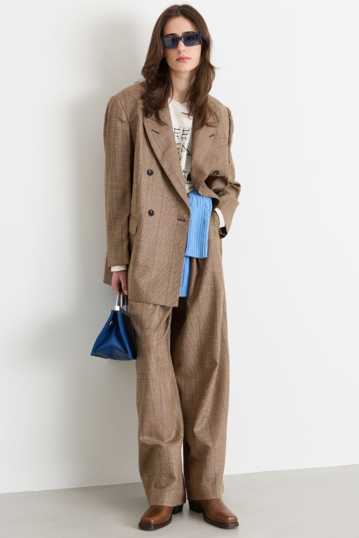 Double-breasted blazer - BROWN - Intrend