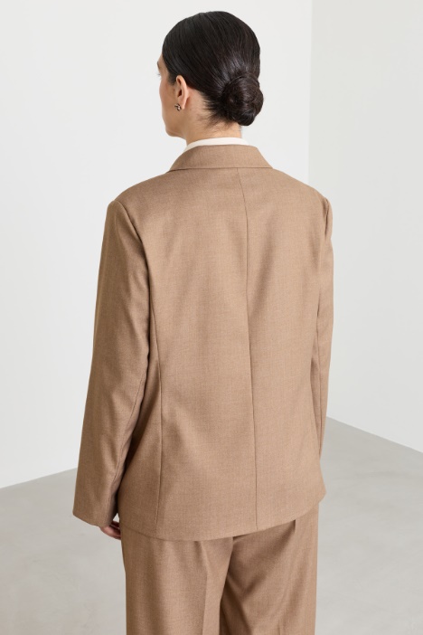 Blazer doppiopetto in flanella di misto viscosa
