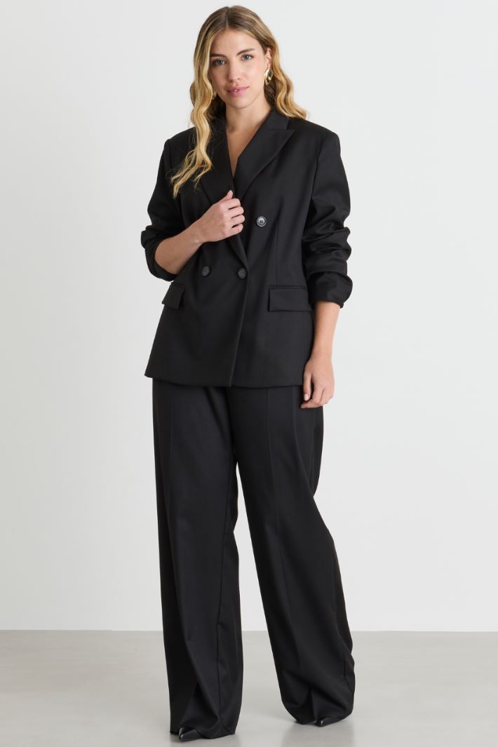 Blazer cruzado de franela - NEGRO - Intrend