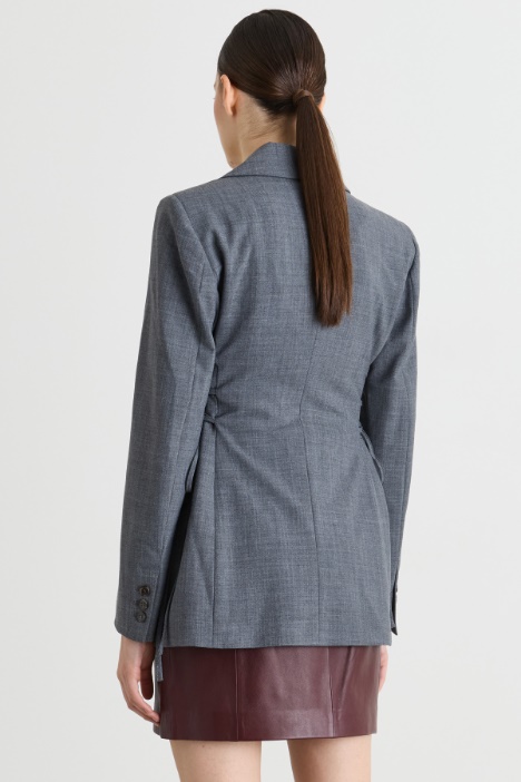Blazer in tela di misto lana con lacci intrecciati
