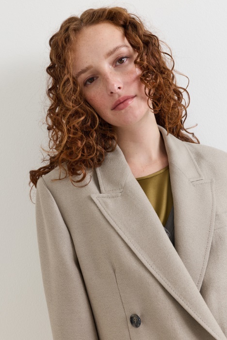 Blazer oversize destrutturato in sablé di lana
