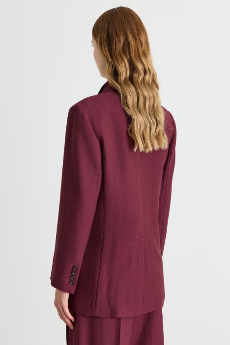 Blazer oversize destrutturato in sablé di lana