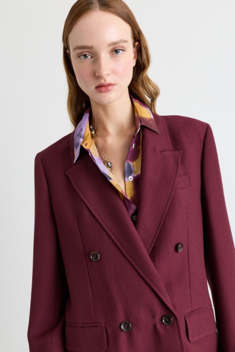 Blazer oversize destrutturato in sablé di lana