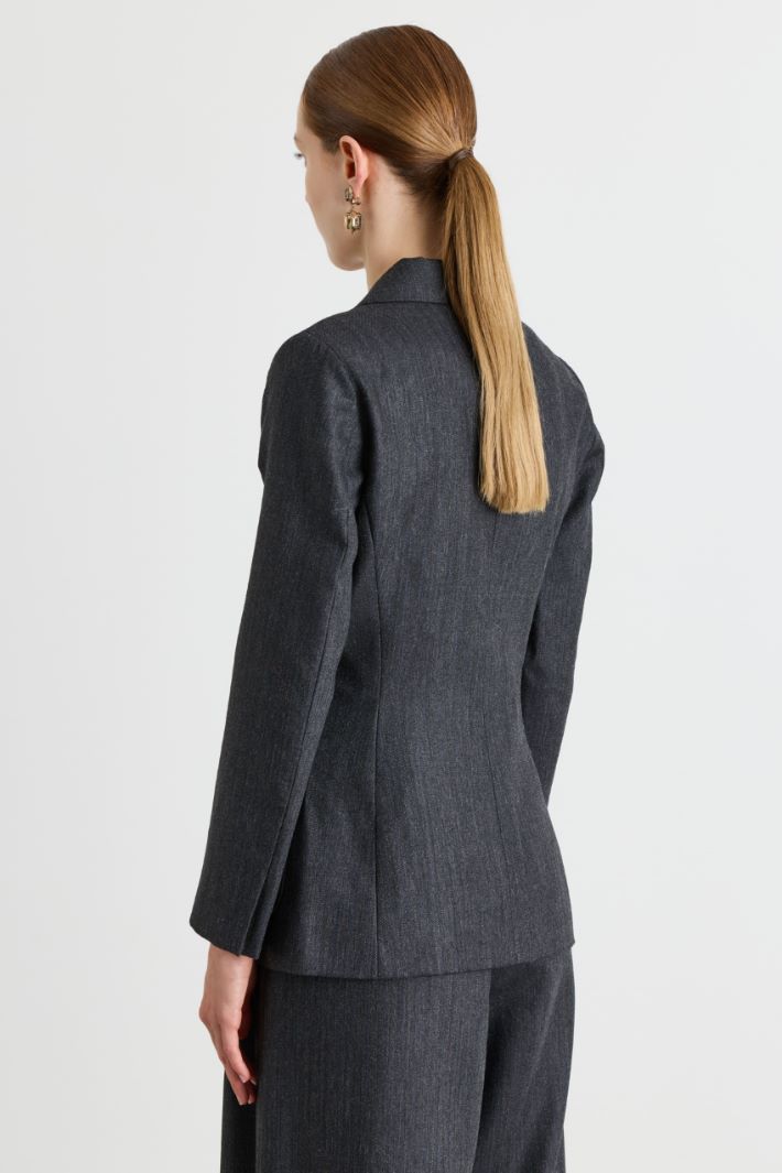 Slim-fit patch pocket jacket - GREY - Intrend - 4