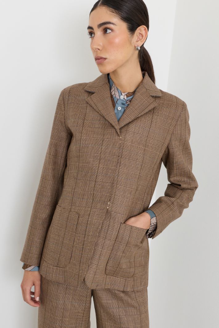 Slim-fit patch pocket jacket - BROWN - Intrend - 3