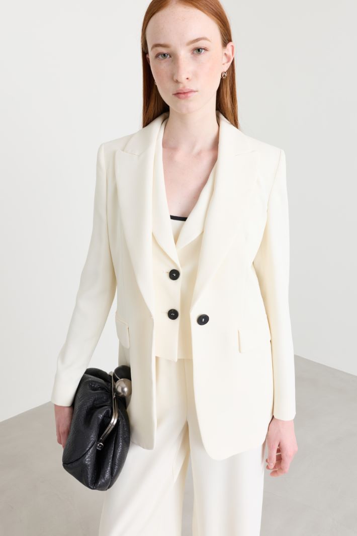 Single-Button Blazer - WHITE - Intrend - 2