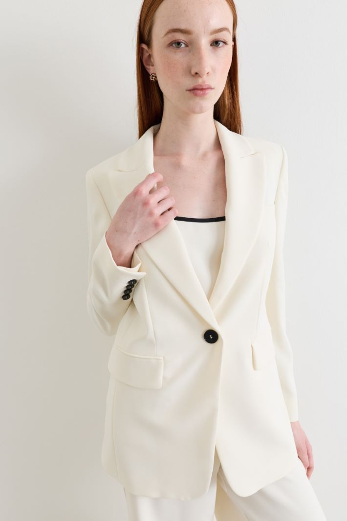 Single-Button Blazer - WHITE - Intrend - 3