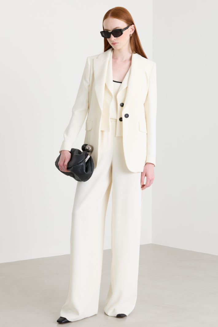 Single-Button Blazer - WHITE - Intrend