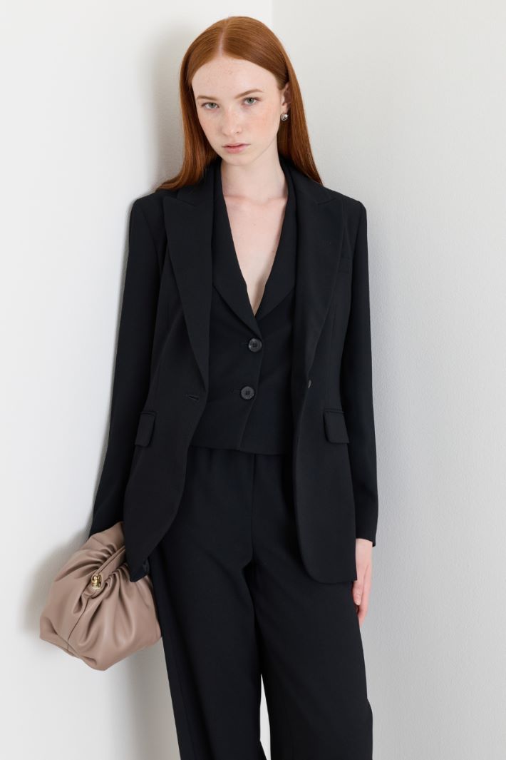 Single-Button Blazer - BLACK - Intrend - 2