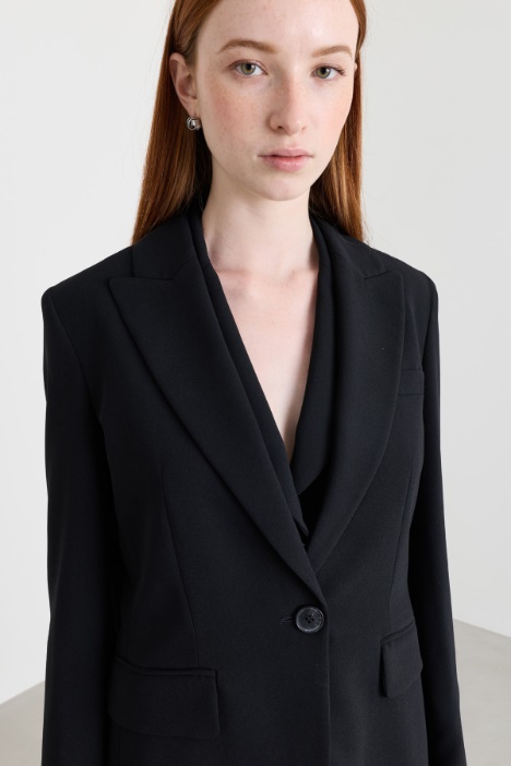 Blazer monopetto in raso opaco