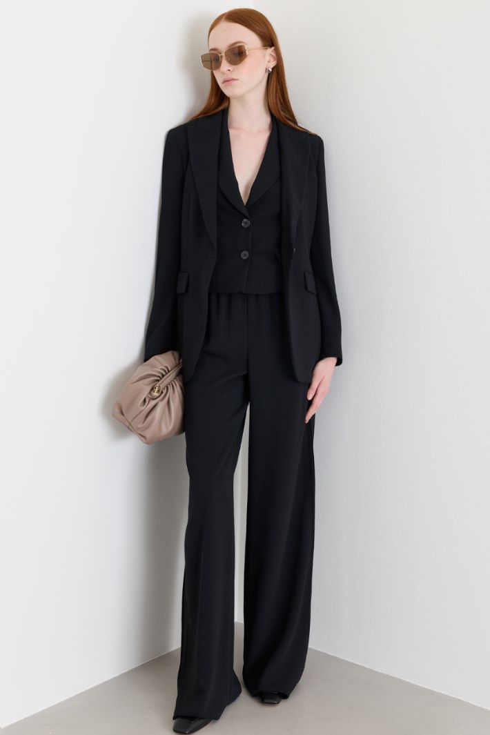 Single-Button Blazer - BLACK - Intrend