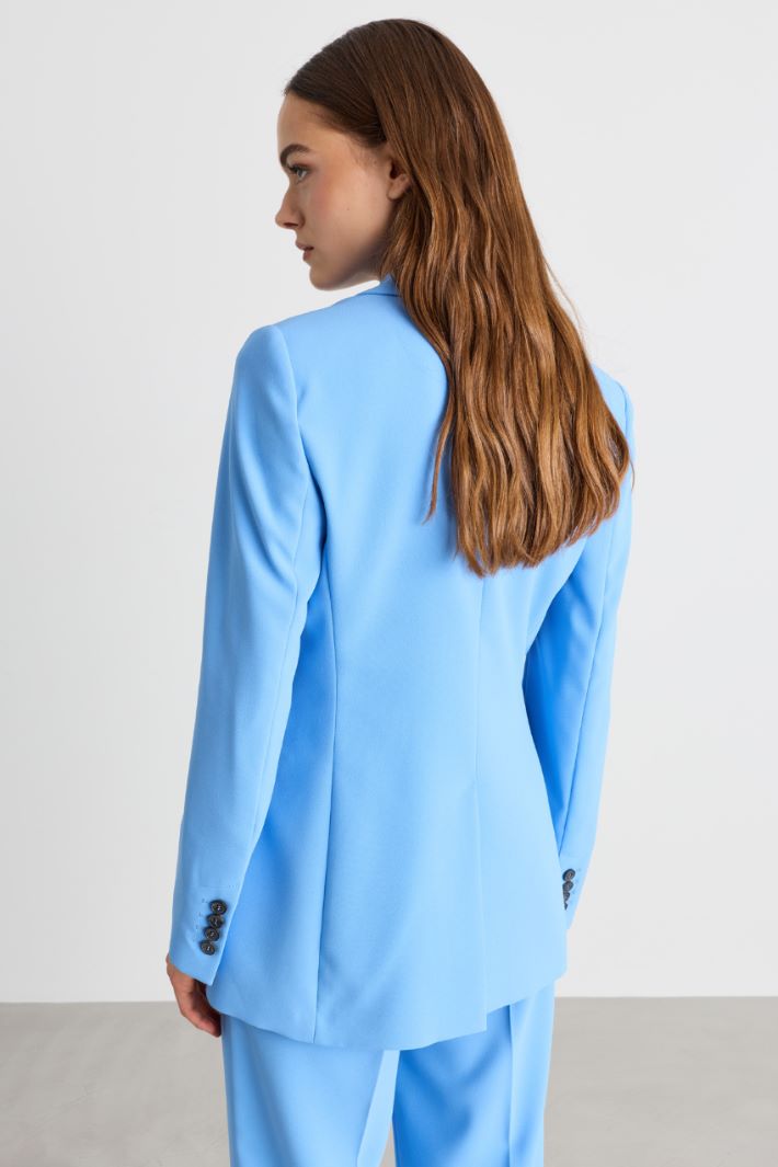 Single-Button Blazer - LIGHT BLUE - Intrend - 4