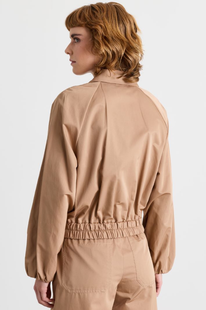 Water-repellent twill bomber jacket - CAMEL - Intrend - 4
