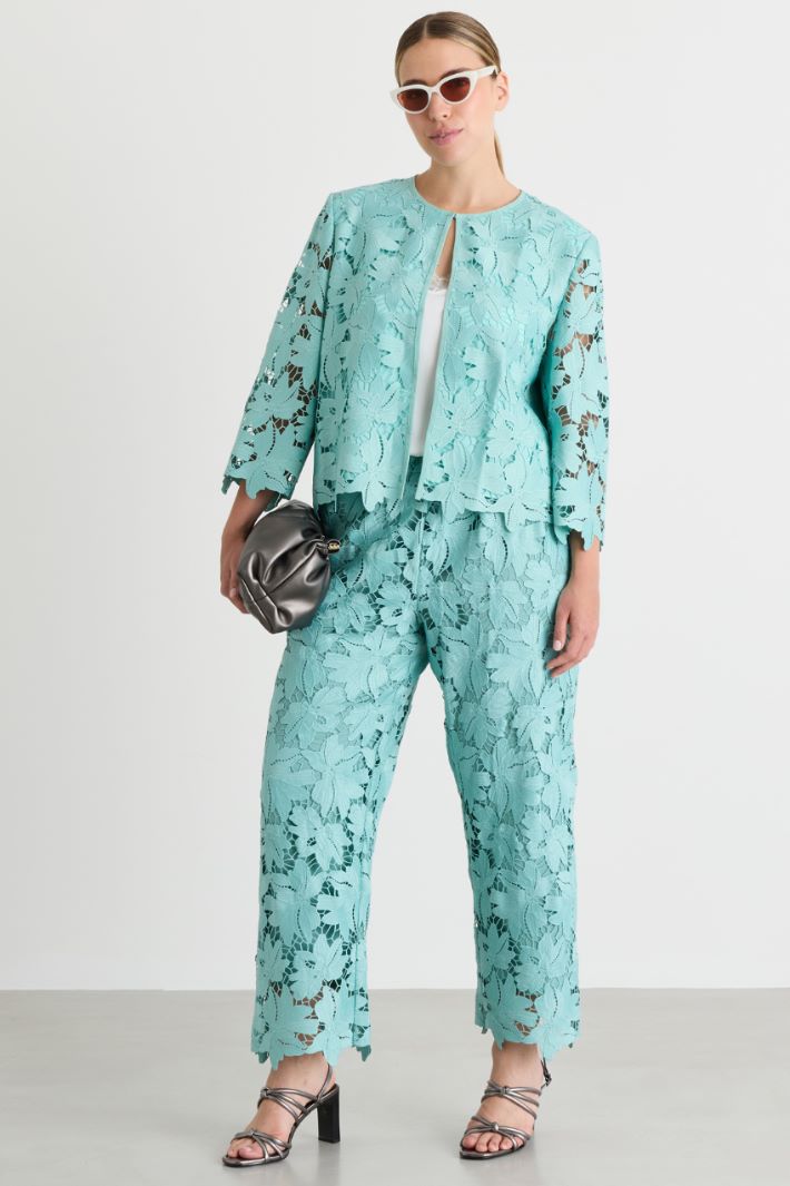 Macramé lace jacket - LIGHT BLUE - Intrend