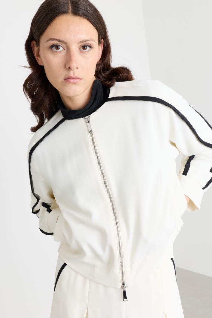 Satin Bomber Jacket - WHITE - Intrend - 3