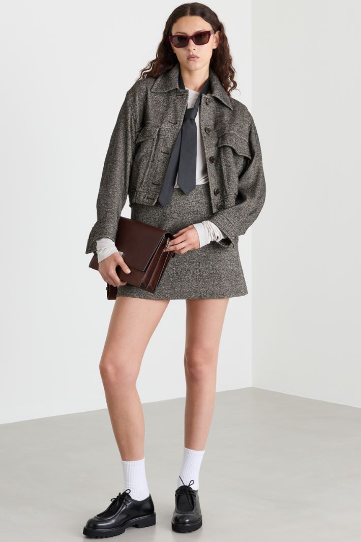 Tweed jacket - GREY - Intrend