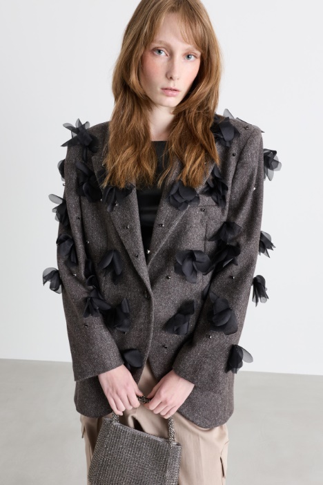 Floral embroidered blazer - Intrend