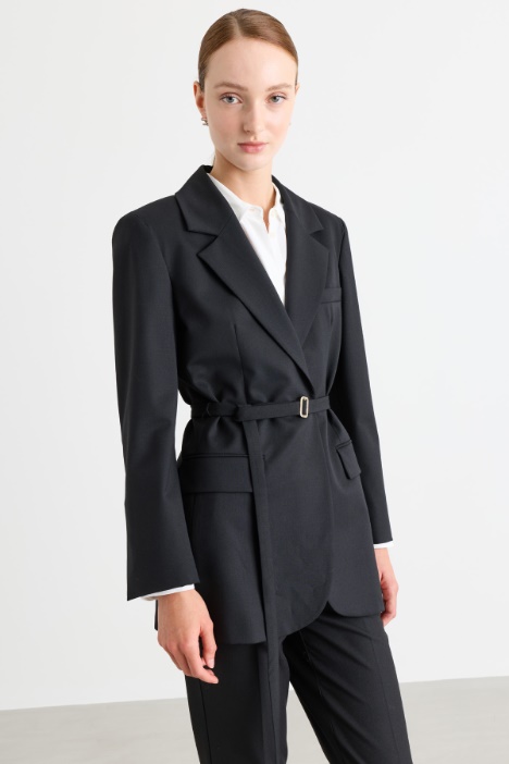 Belted stretch blazer - Intrend