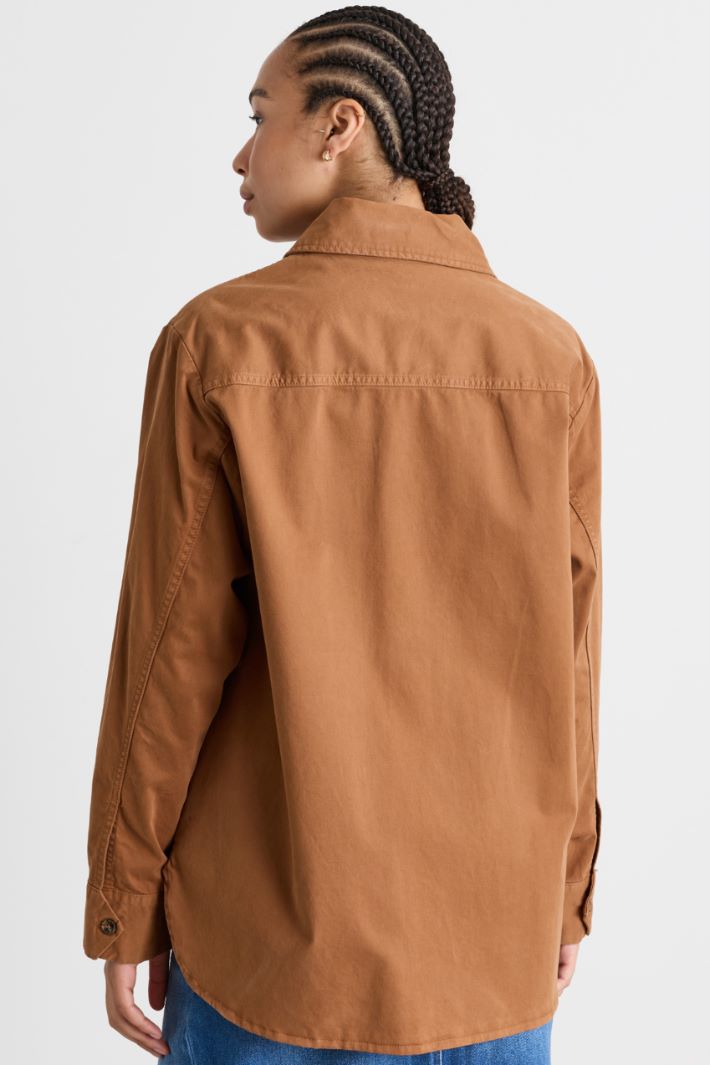 Lightweight satin jacket - BROWN - Intrend - 4