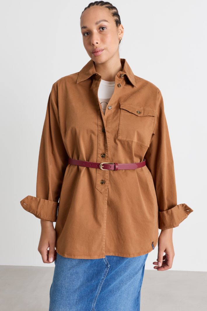 Lightweight satin jacket - BROWN - Intrend - 2