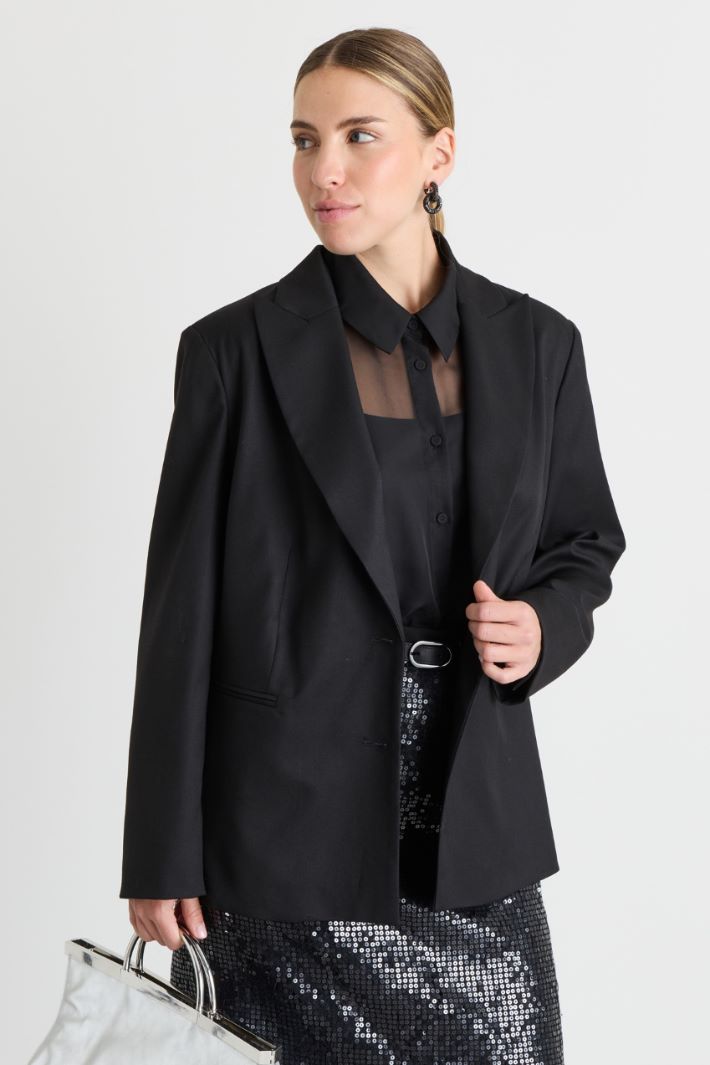 Blazer en flanelle - NOIR - Intrend - 2