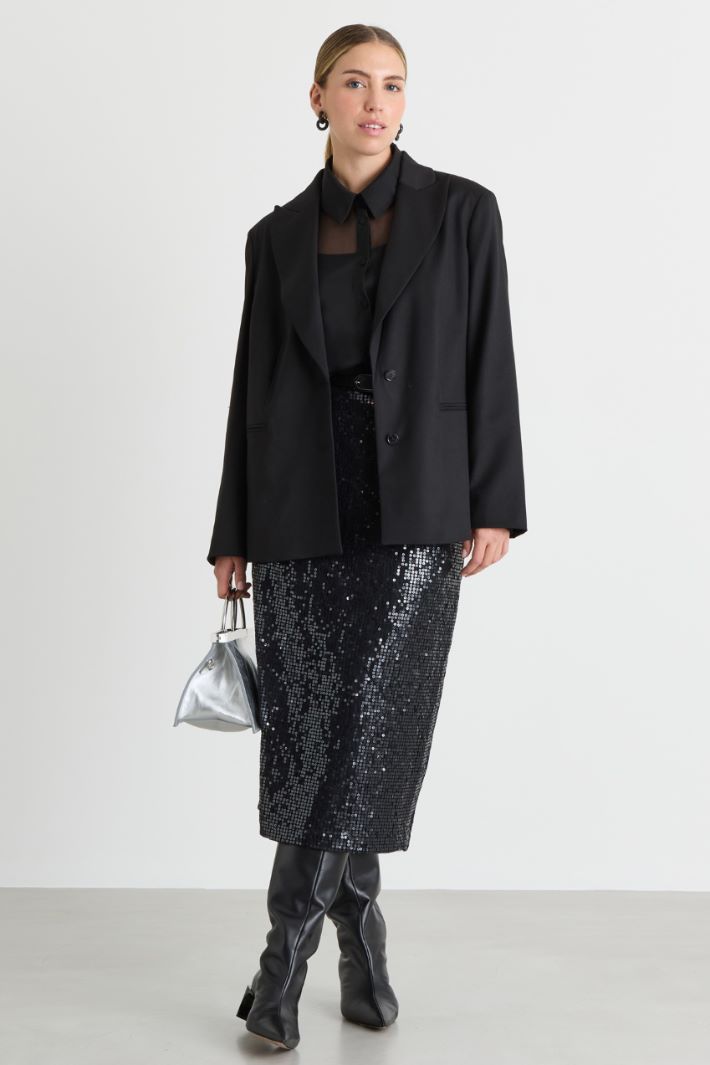 Blazer en flanelle - NOIR - Intrend