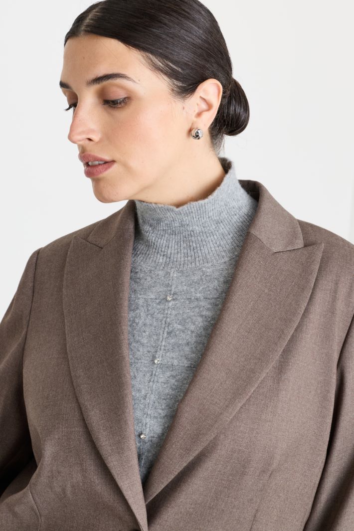 Flannel blazer - BROWN - Intrend - 3