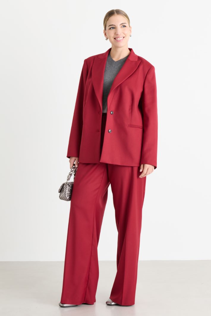 Blazer in flanella - ROSSO - Intrend