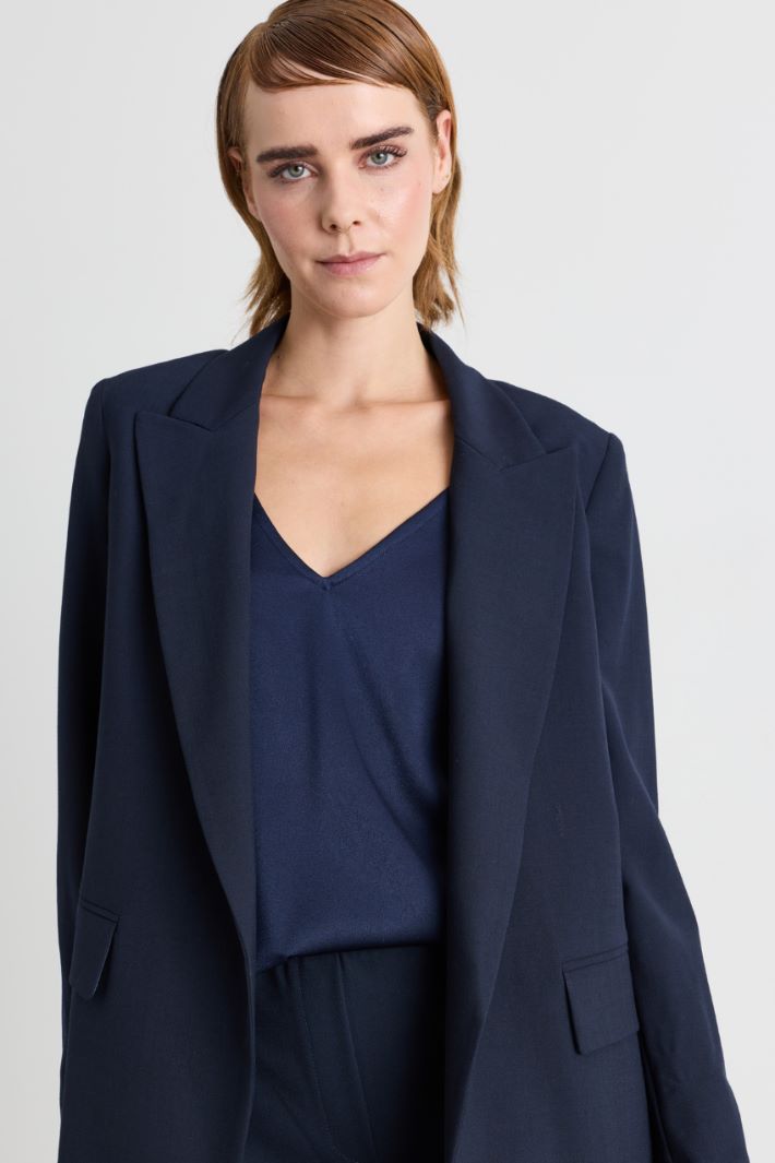 Open-front blazer - BLUE - Intrend - 3