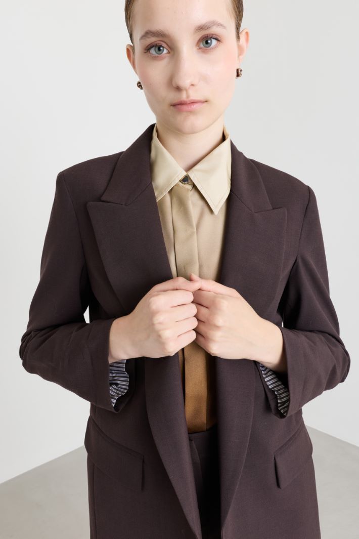 Open-front blazer - BROWN - Intrend - 3