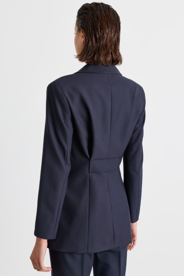 Jacket with Martingale Back - BLUE - Intrend - 4