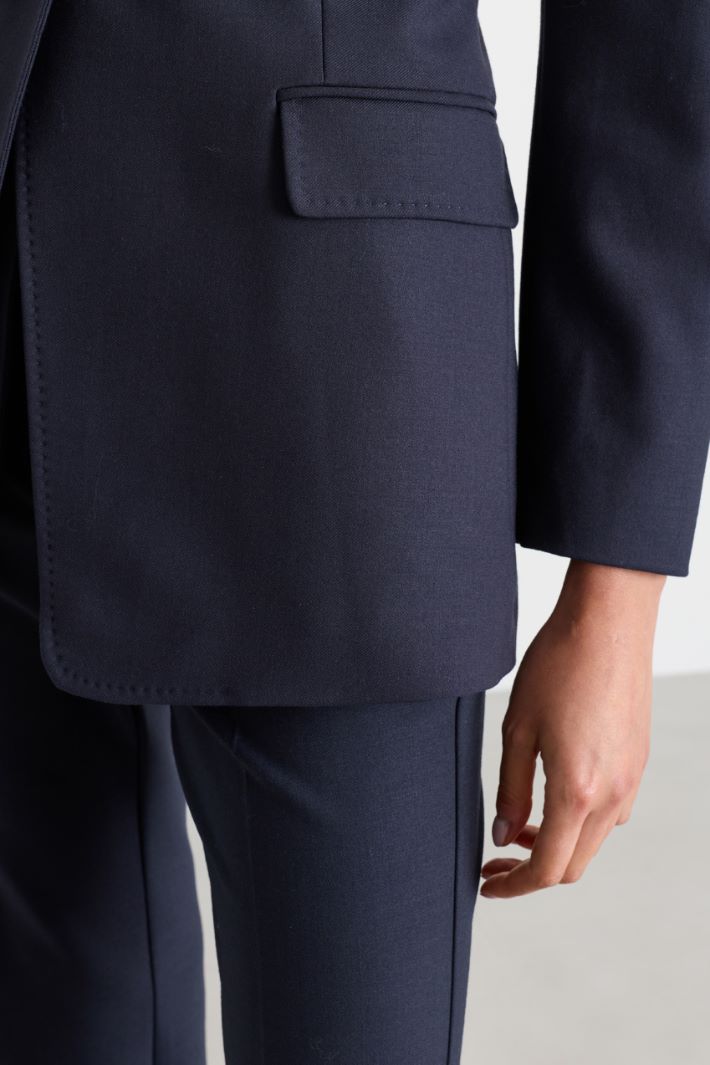 Jacket with Martingale Back - BLUE - Intrend - 3