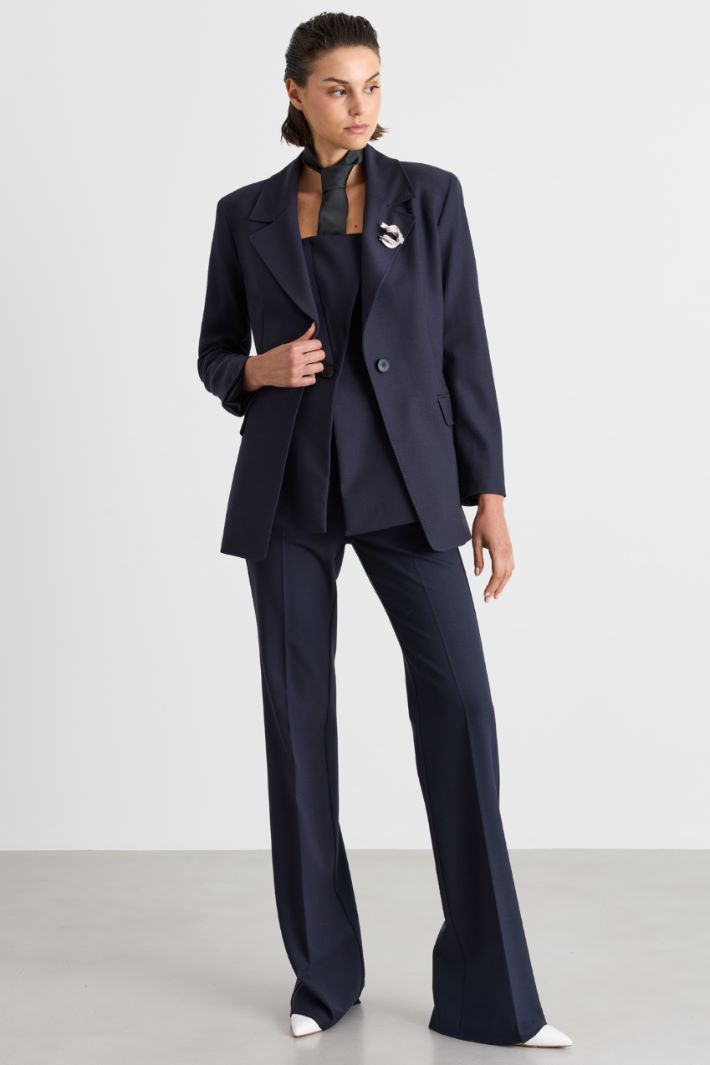 Jacket with Martingale Back - BLUE - Intrend