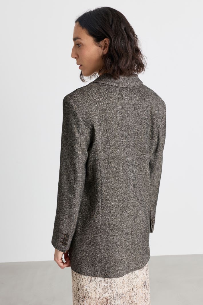 Blazer in tweed - MARRONE - Intrend - 4