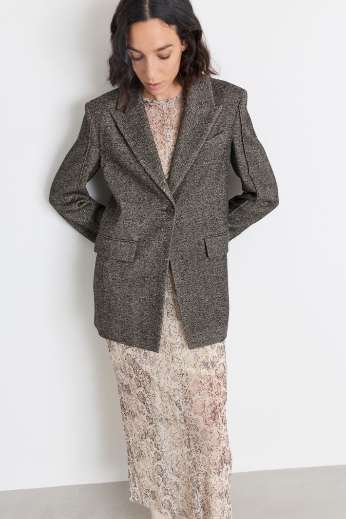 Blazer in tweed - MARRONE - Intrend - 2