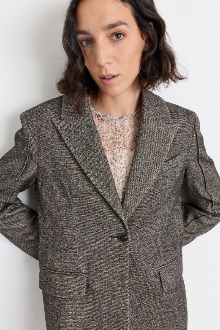 Blazer in tweed - MARRONE - Intrend - 3