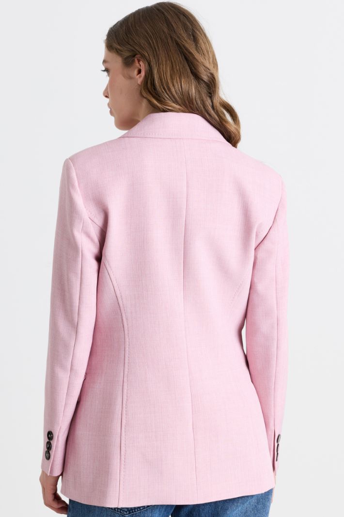 Stretch canvas blazer - PINK - Intrend - 4