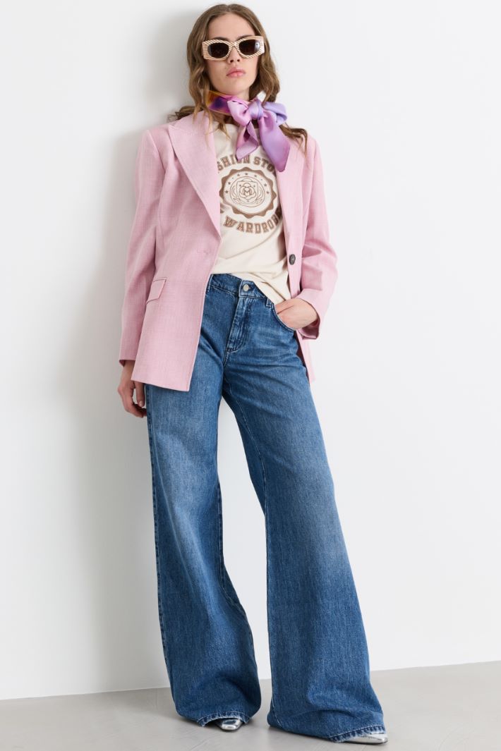 Stretch canvas blazer - PINK - Intrend
