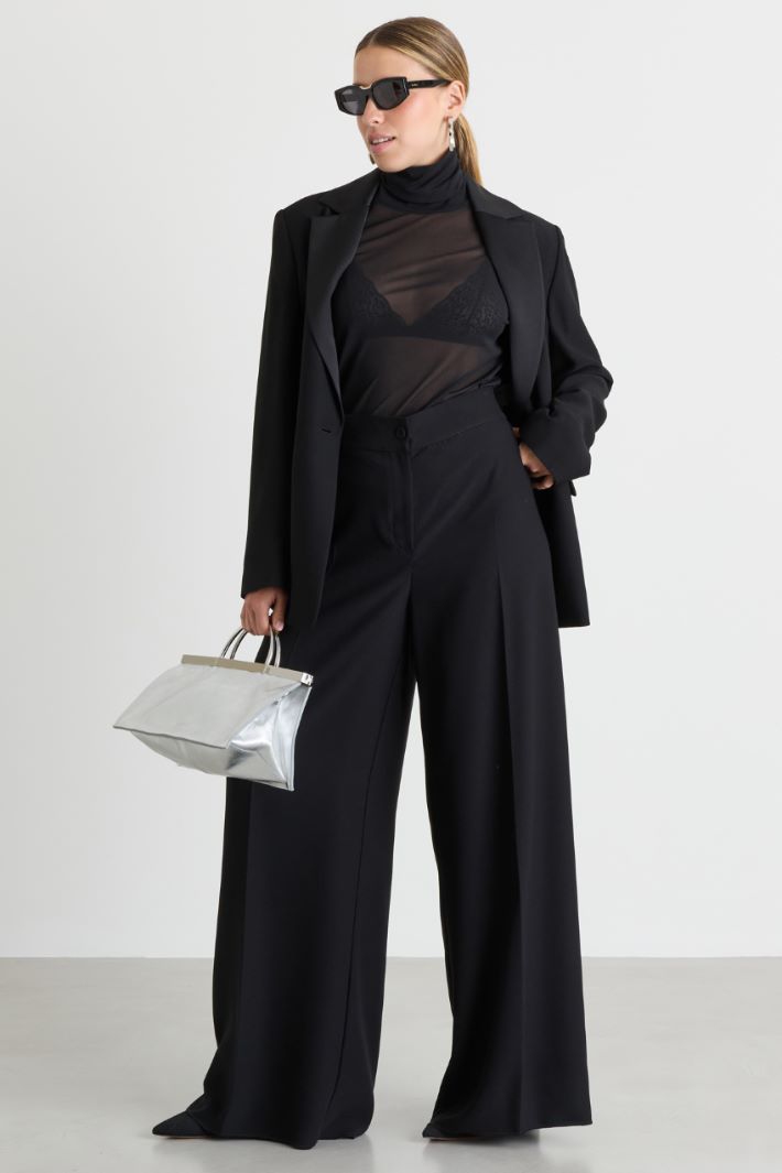 Blazer en satin mat - NOIR - Intrend