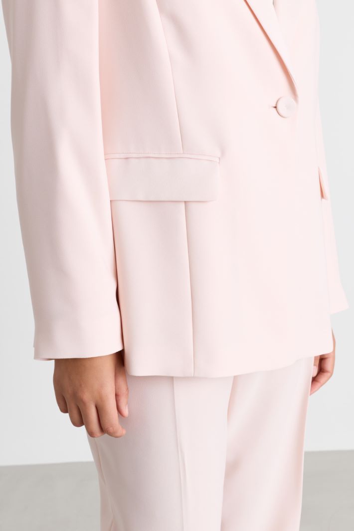 Matte satin blazer - PINK - Intrend - 3
