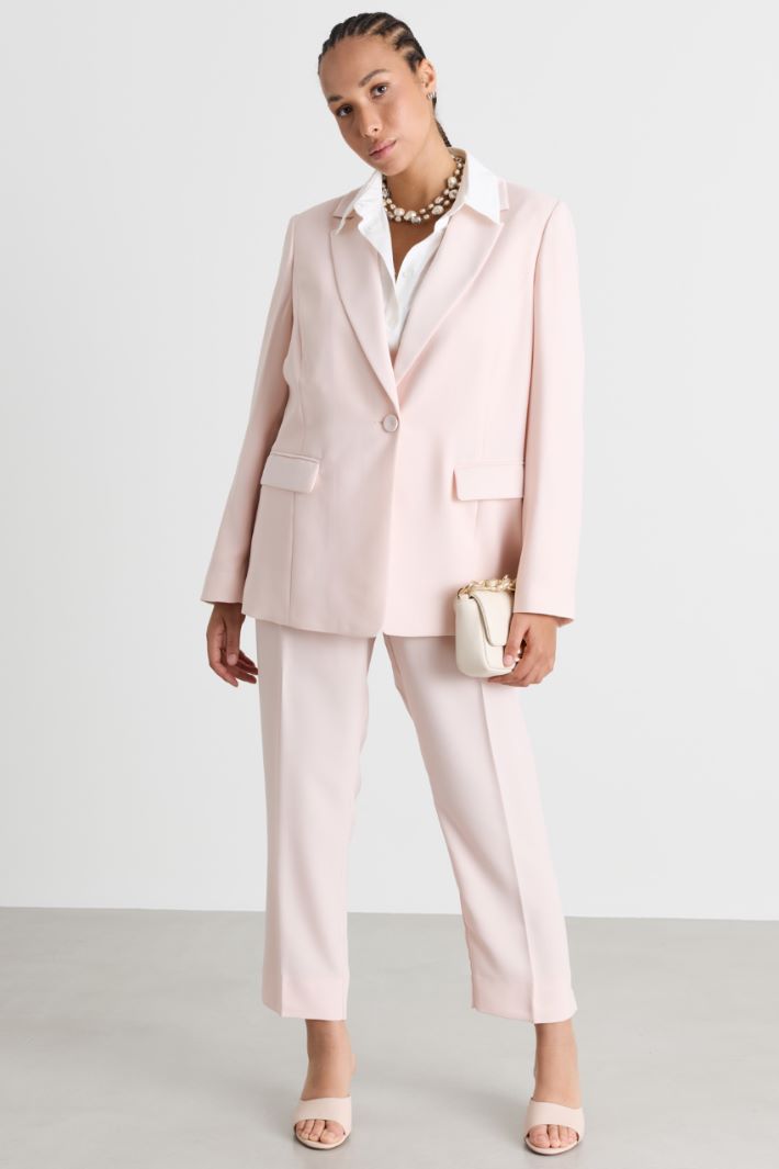 Matte satin blazer - PINK - Intrend
