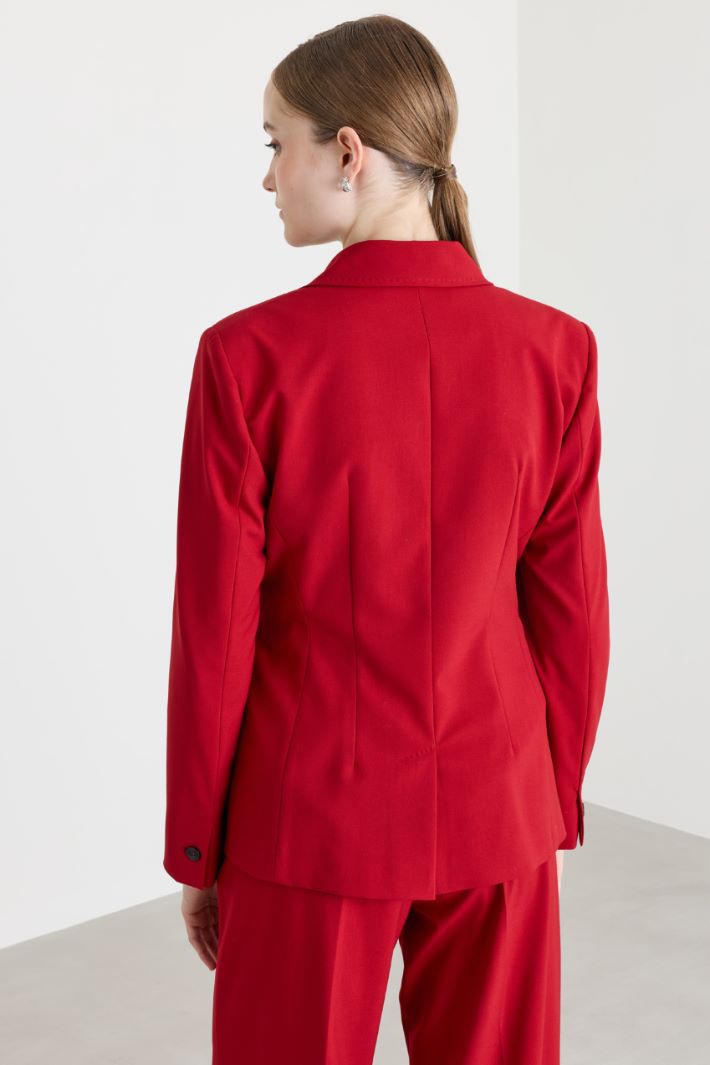 Side-belted jacket - RED - Intrend - 4