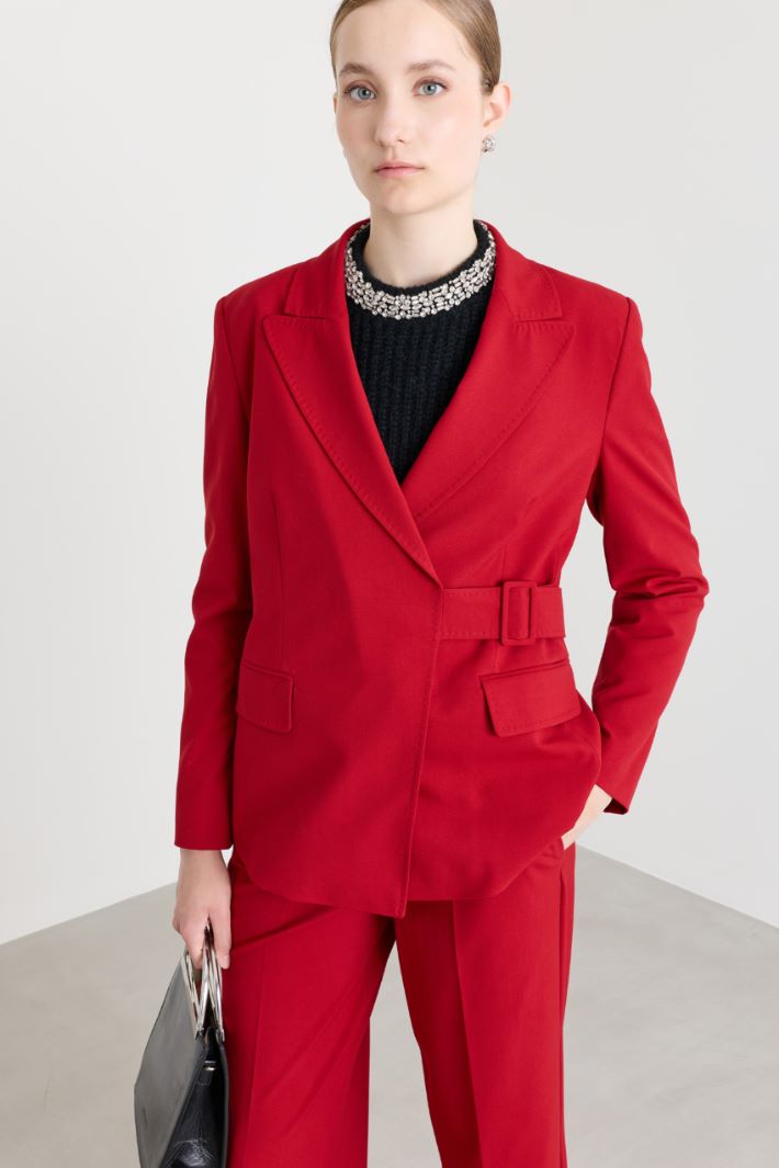 Side-belted jacket - RED - Intrend - 2