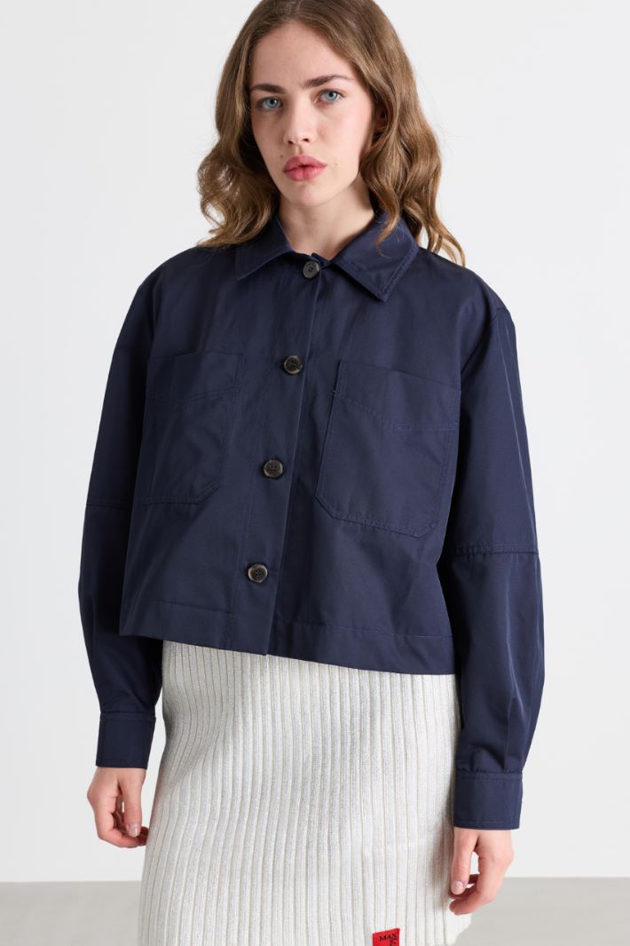 Water-repellent twill jacket - BLUE - Intrend - 2