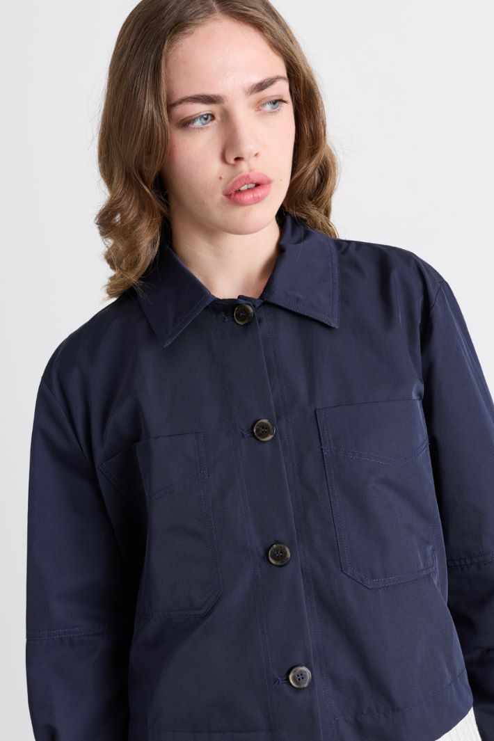 Water-repellent twill jacket - BLUE - Intrend - 3