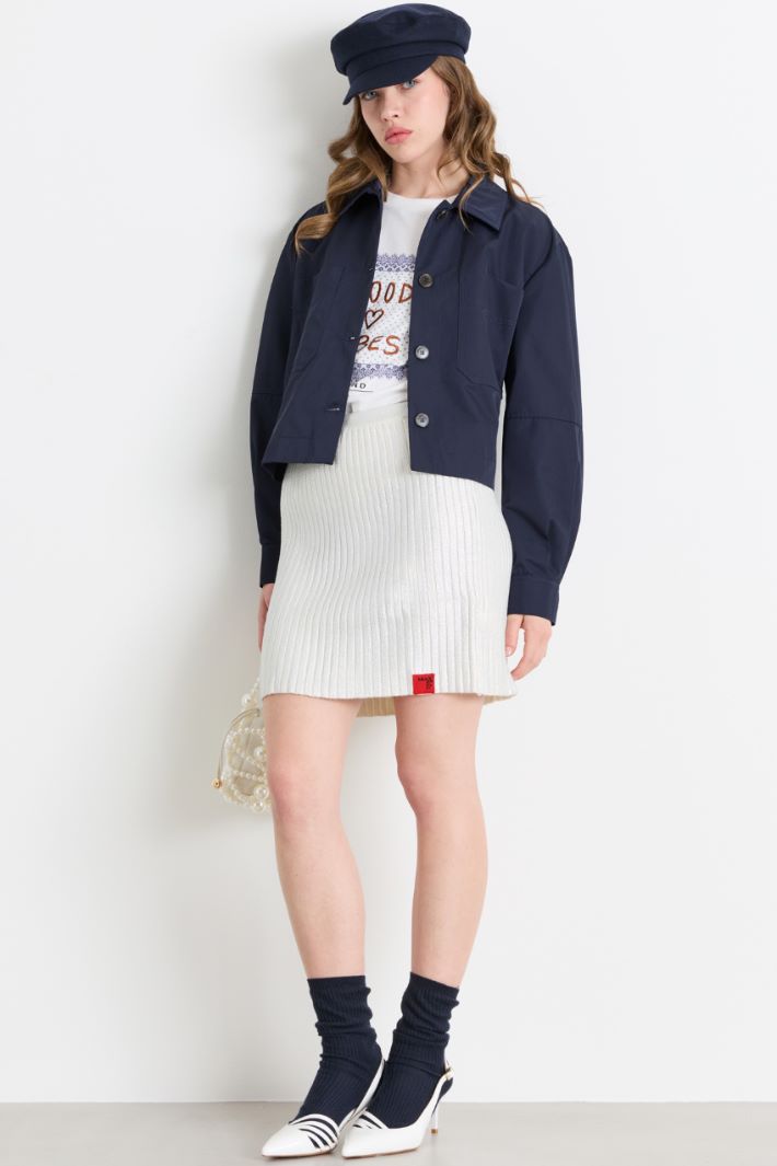 Water-repellent twill jacket - BLUE - Intrend