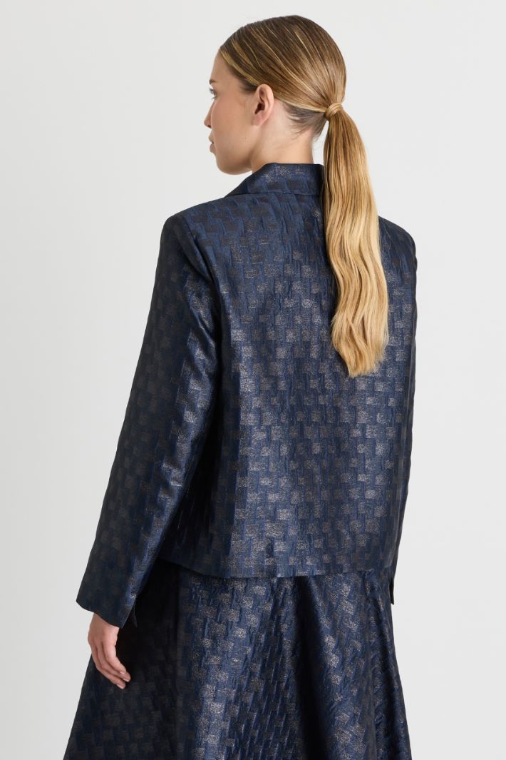 Jacquard jacket - BLUE - Intrend - 4