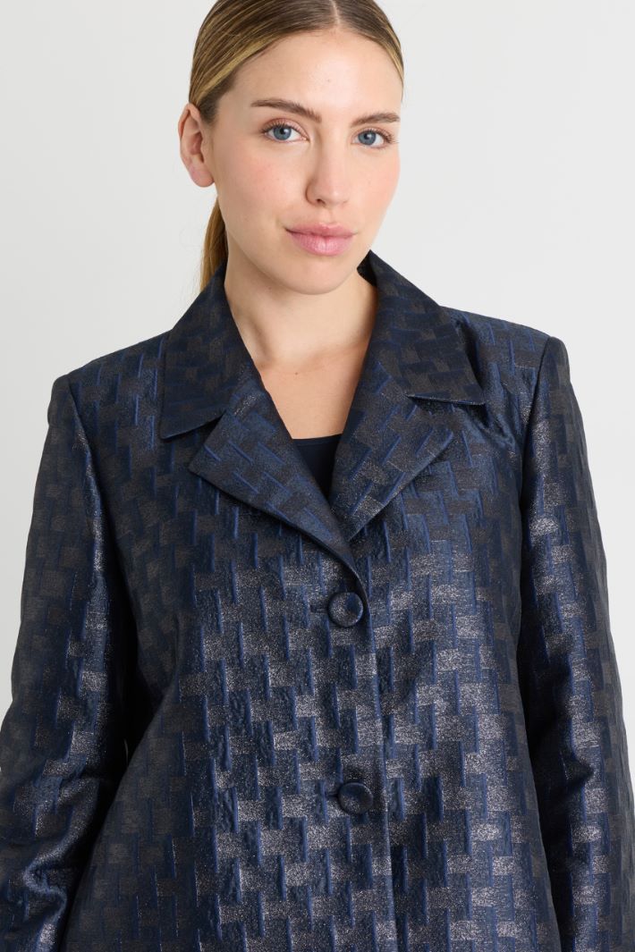 Jacquard jacket - BLUE - Intrend - 3